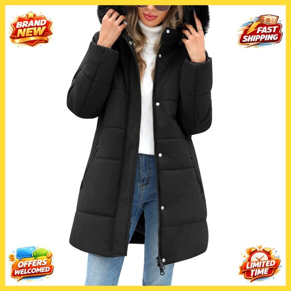 Women's Thicken Puffer Coat Winter Warm Fleece Quilted Jacket Padded Parka with